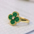 [Lumi Jewels]CLOVER MALACHITE RING GOLD DIAMOND