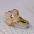 [Lumi Jewels]CLOVER PINK MOP RING GOLD DIAMOND