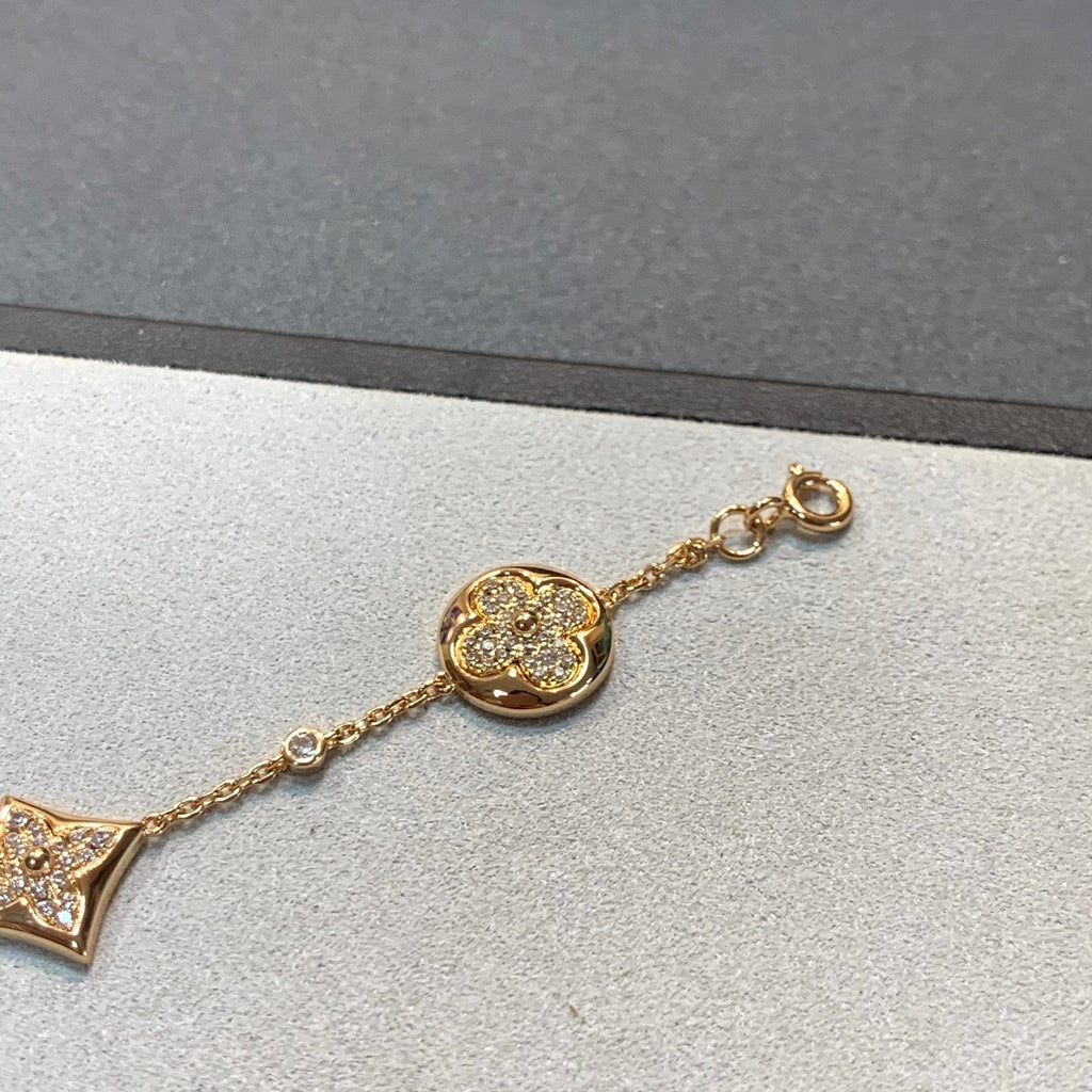 [Lumi Jewels]STAR AND SUN 4 MOTIFS GOLD DIAMONDS BRACELET