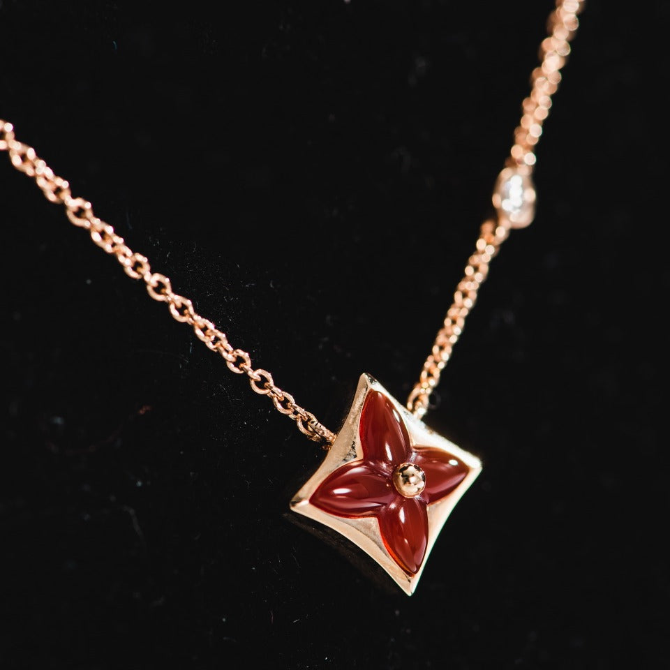 [Lumi Jewels]STAR NECKLACE PINK GOLD 1 DIAMOND