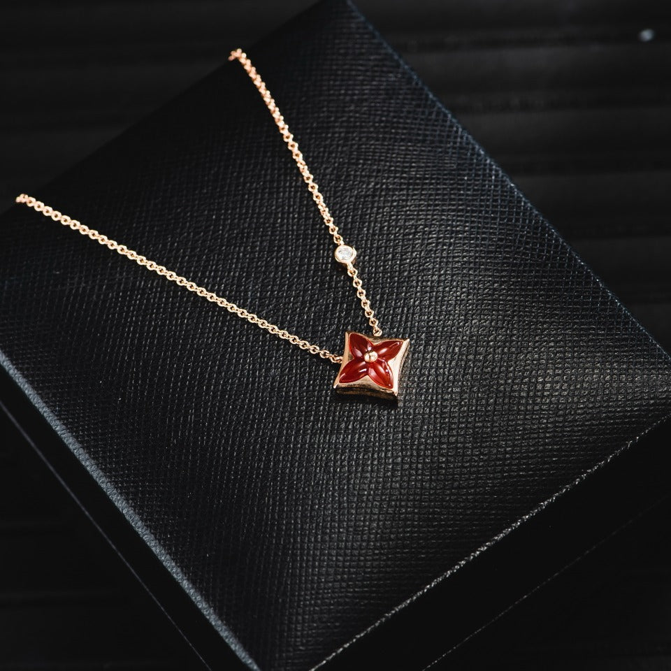 [Lumi Jewels]STAR NECKLACE PINK GOLD 1 DIAMOND