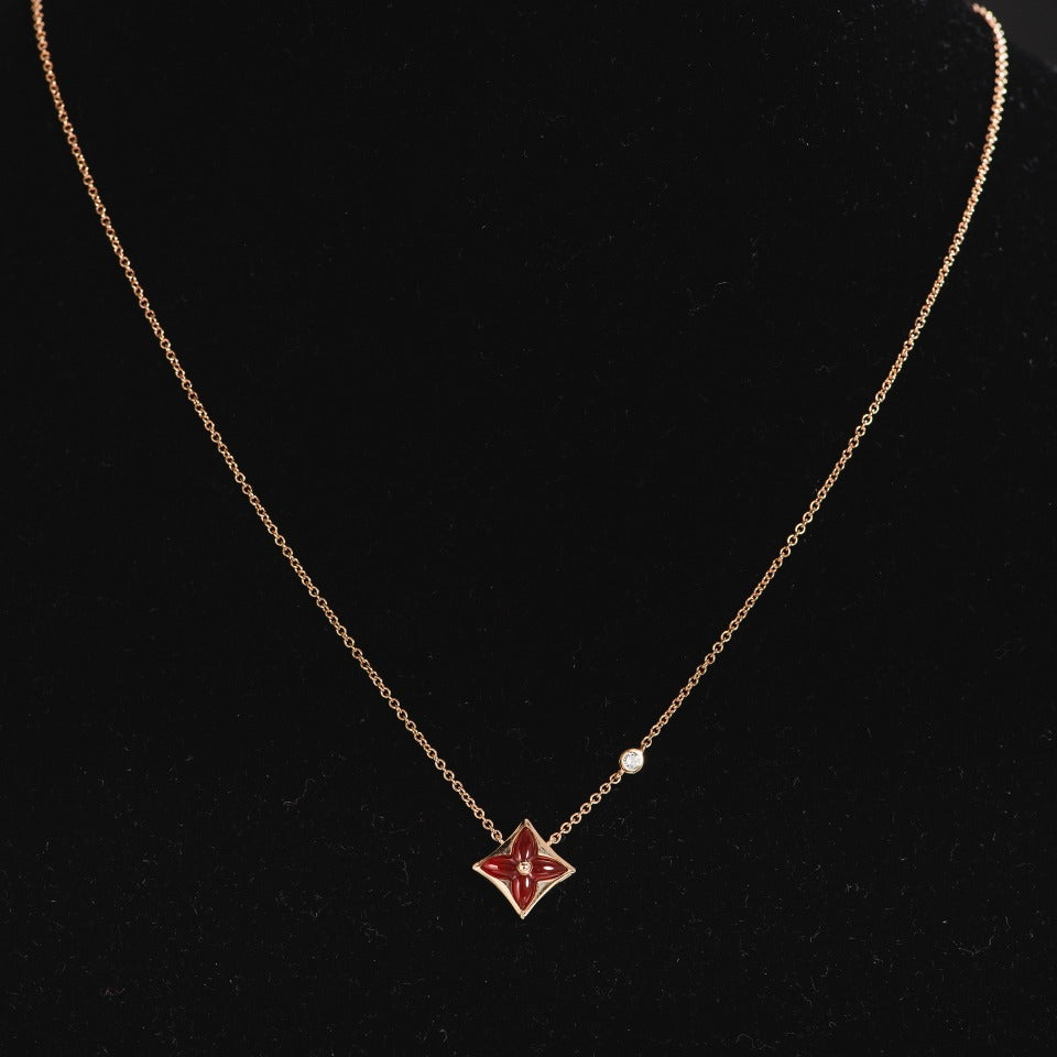 [Lumi Jewels]STAR NECKLACE PINK GOLD 1 DIAMOND