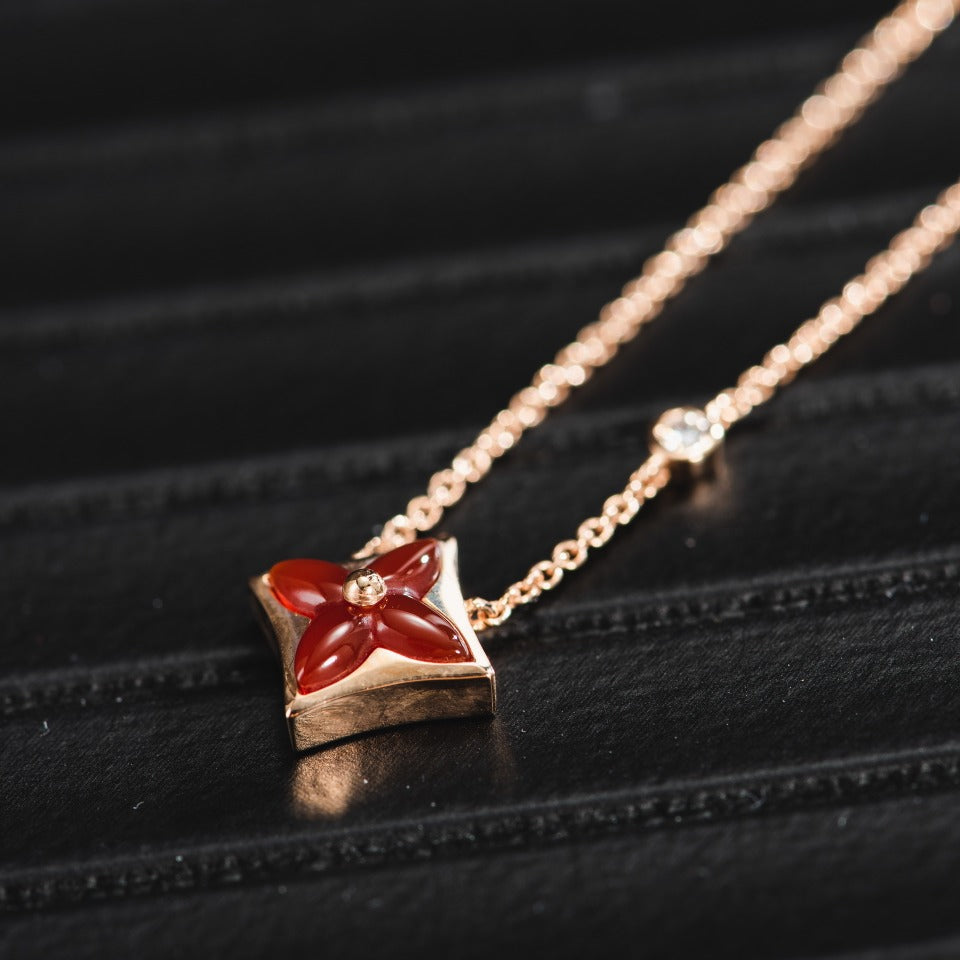 [Lumi Jewels]STAR NECKLACE PINK GOLD 1 DIAMOND
