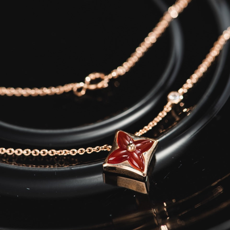 [Lumi Jewels]STAR NECKLACE PINK GOLD 1 DIAMOND