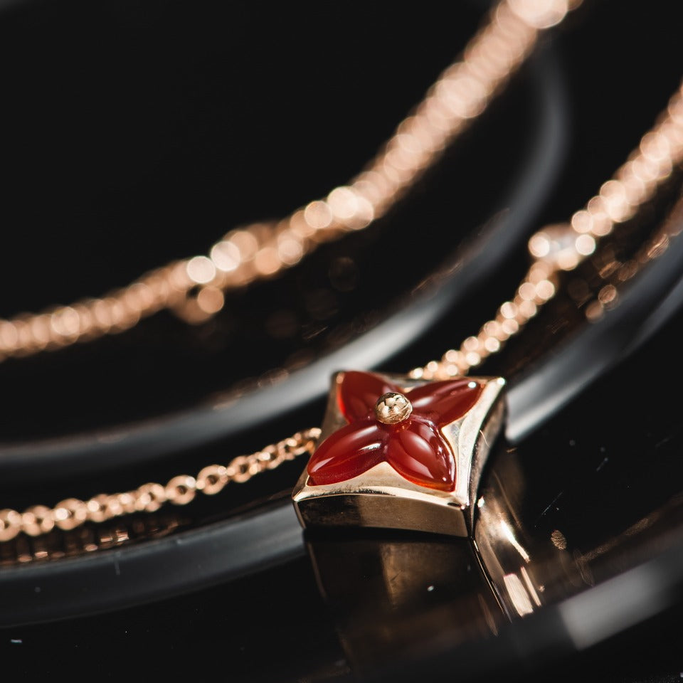 [Lumi Jewels]STAR NECKLACE PINK GOLD 1 DIAMOND