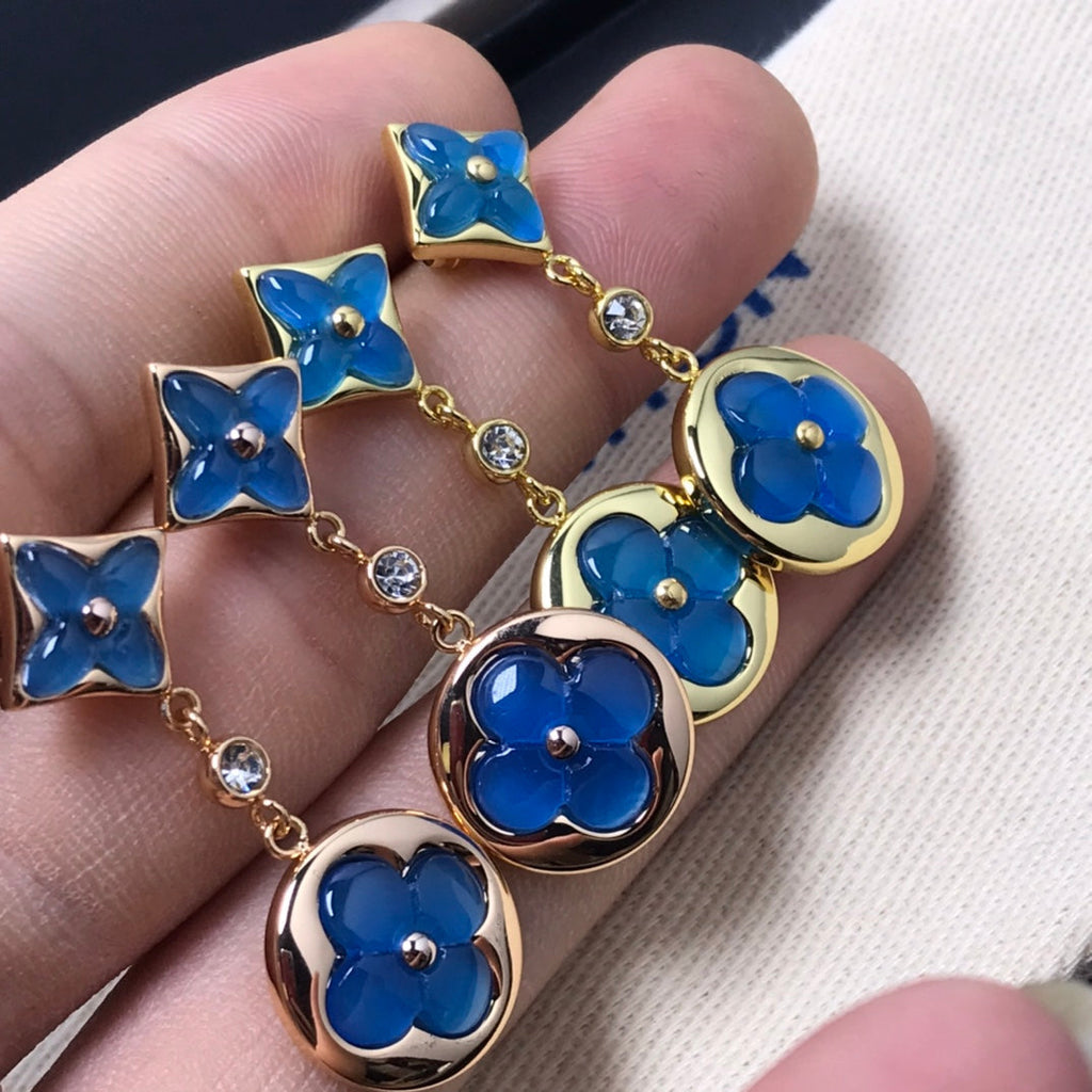 [Lumi Jewels]STAR AND SUN AGATE DIAMOND EARRINGS