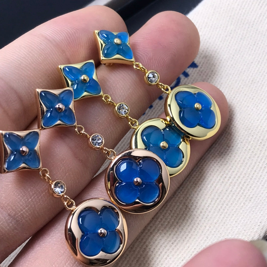 [Lumi Jewels]STAR AND SUN AGATE DIAMOND EARRINGS