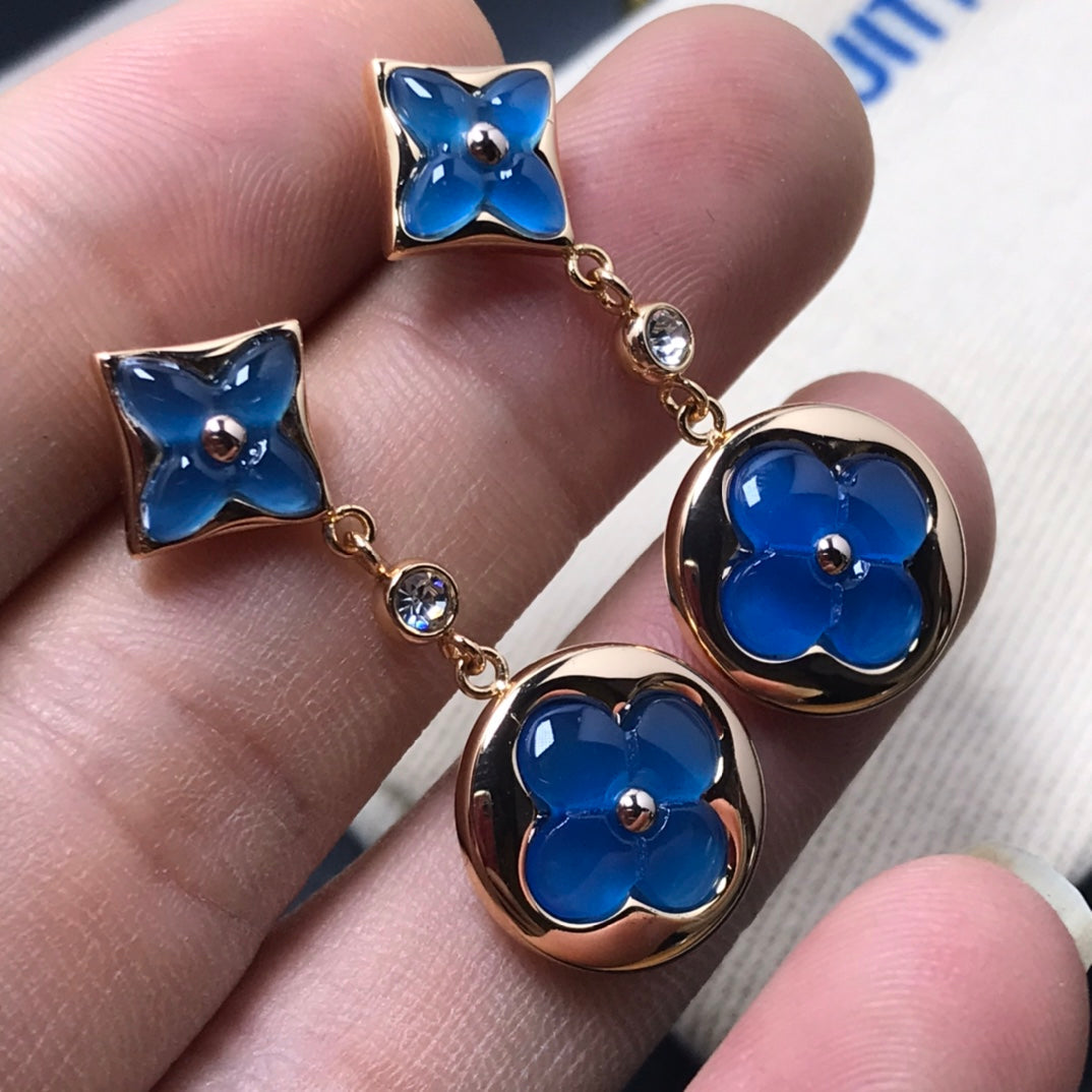 [Lumi Jewels]STAR AND SUN AGATE DIAMOND EARRINGS
