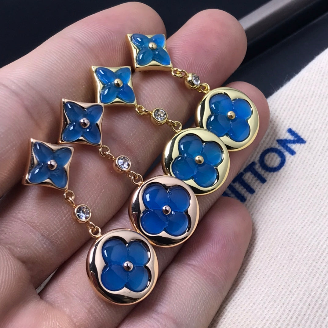 [Lumi Jewels]STAR AND SUN AGATE DIAMOND EARRINGS