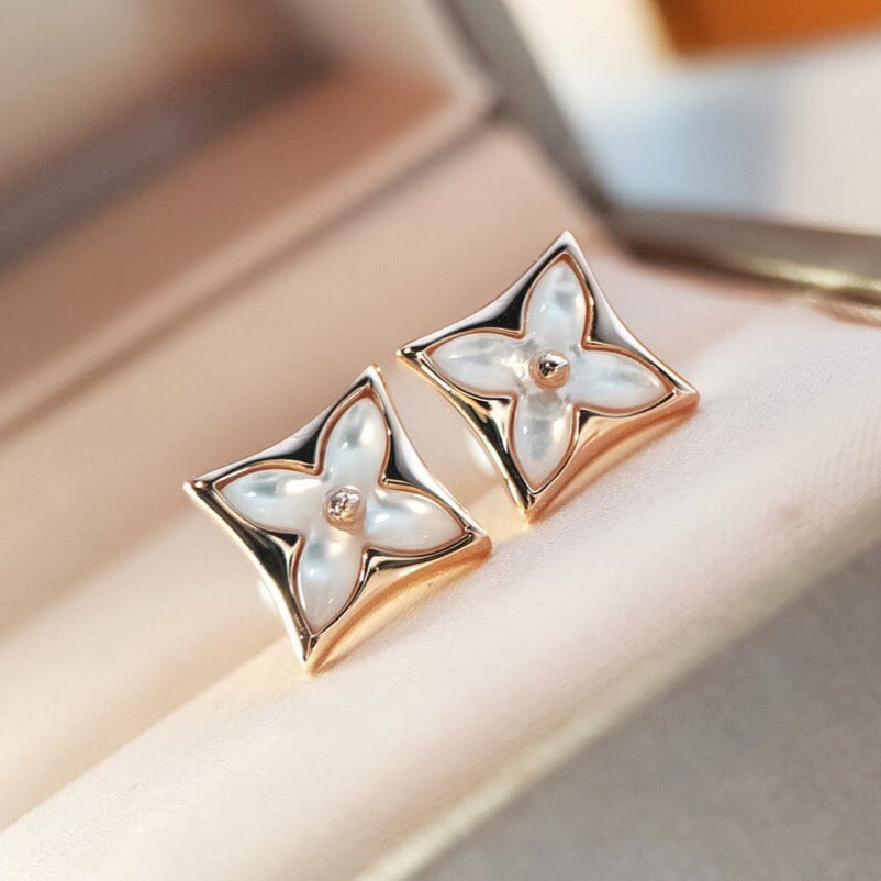 [Lumi Jewels]STAR MOP PINK GOLD EARRINGS