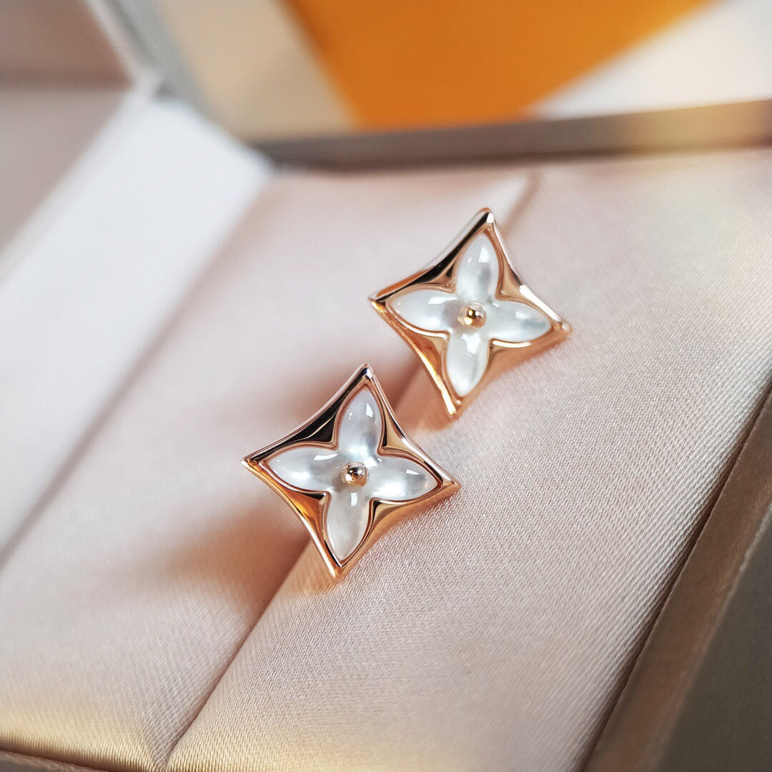 [Lumi Jewels]STAR MOP PINK GOLD EARRINGS