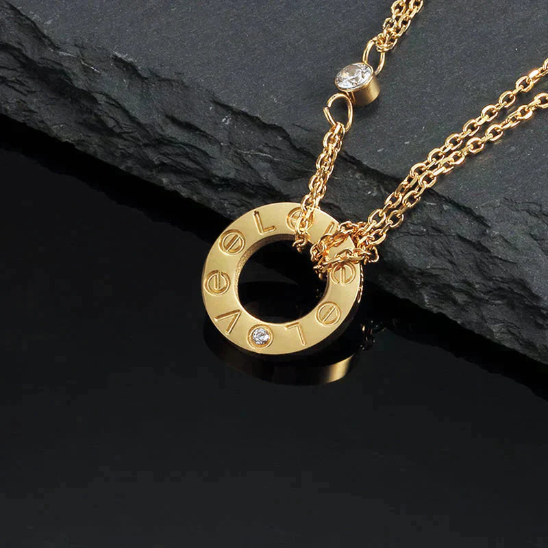 [Lumi Jewels]LOVE NECKLACE 16MM 2 DIAMONDS