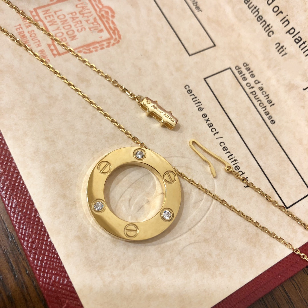 [Lumi Jewels]LOVE NECKLACE 16MM 3 DIAMONDS