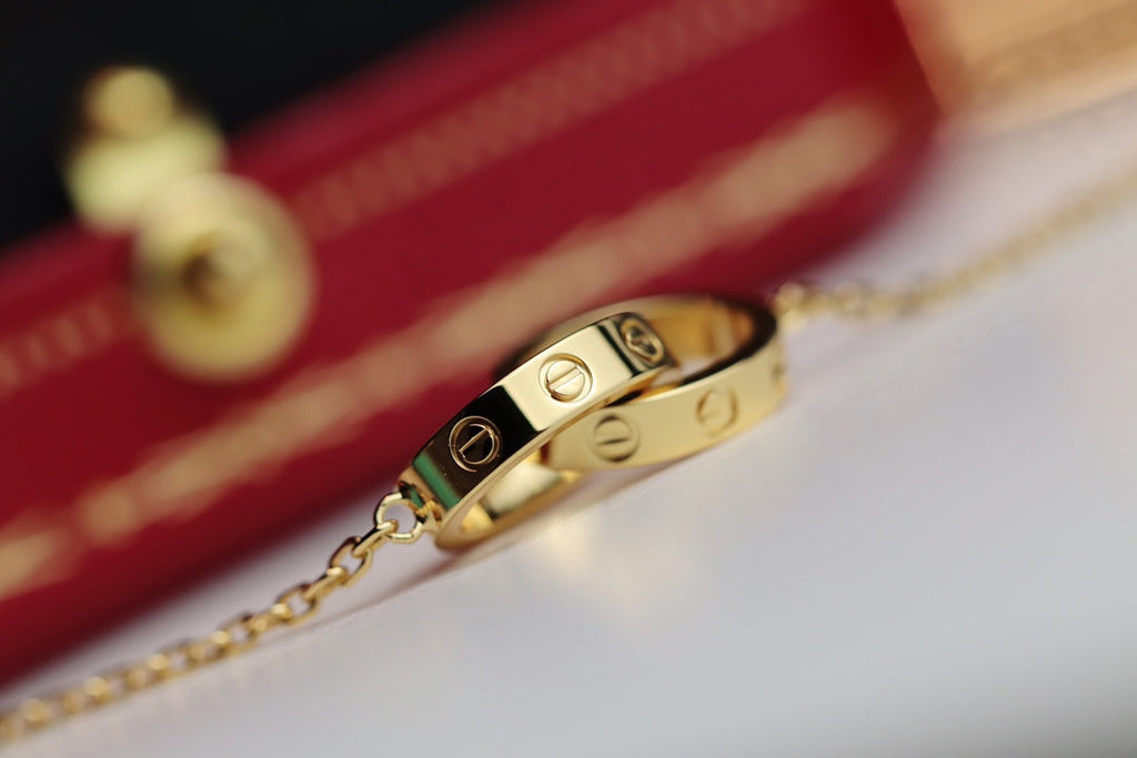 [Lumi Jewels]LOVE NECKLACE DOUBLE RING GOLD