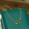[Lumi Jewels]SUN MALACHITE 1 DIAMOND PINK GOLD BRACELET