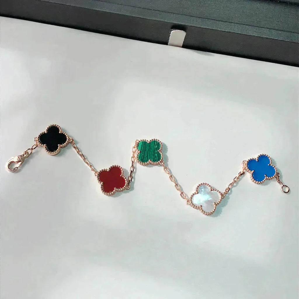 [Lumi Jewels]CLOVER 5 MOTIFS MULTICOLOR BRACELET