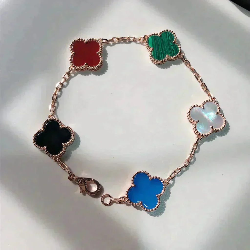 [Lumi Jewels]CLOVER 5 MOTIFS MULTICOLOR BRACELET