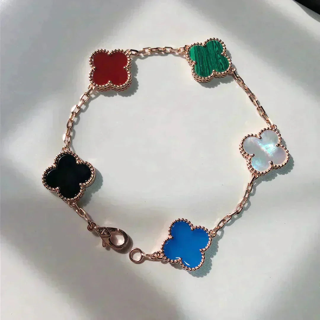 [Lumi Jewels]CLOVER 5 MOTIFS MULTICOLOR BRACELET