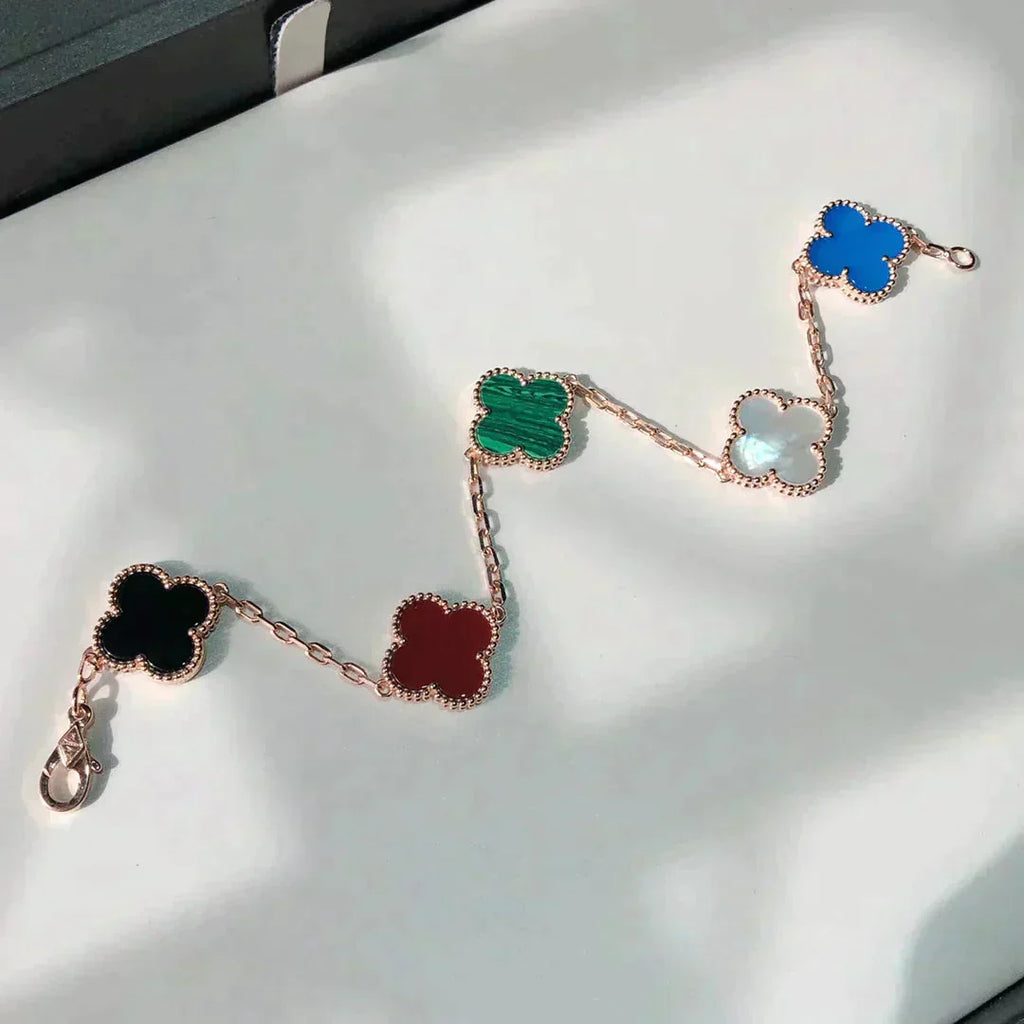 [Lumi Jewels]CLOVER 5 MOTIFS MULTICOLOR BRACELET