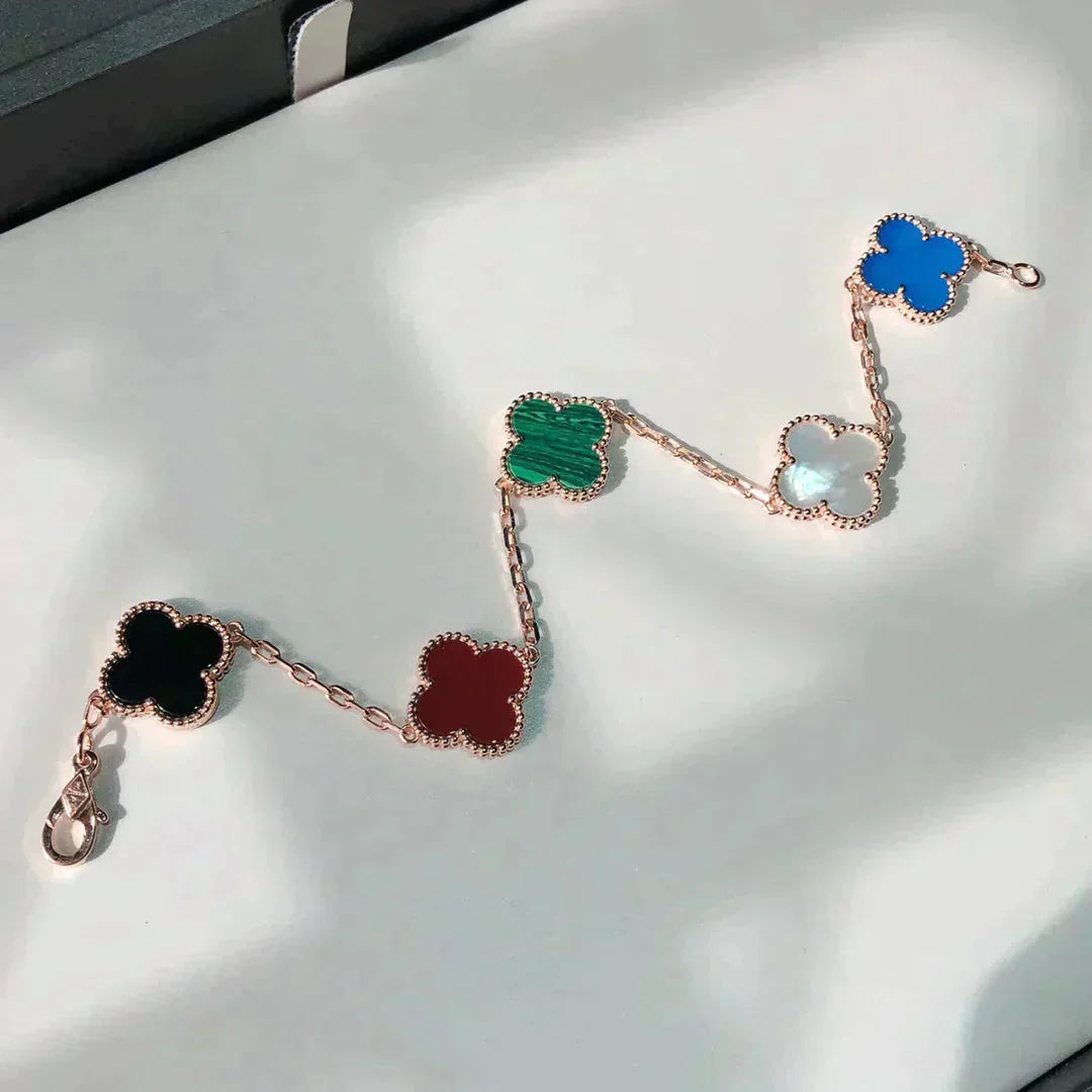 [Lumi Jewels]CLOVER 5 MOTIFS MULTICOLOR BRACELET