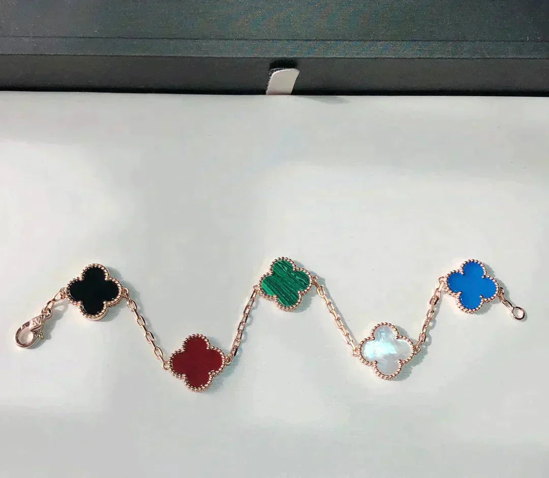 [Lumi Jewels]CLOVER 5 MOTIFS MULTICOLOR BRACELET