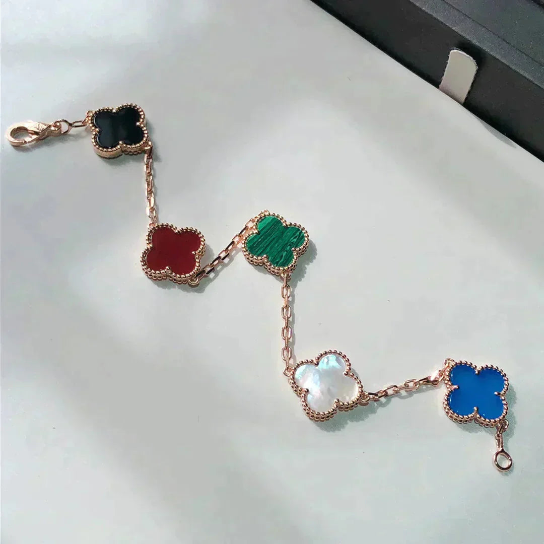 [Lumi Jewels]CLOVER 5 MOTIFS MULTICOLOR BRACELET