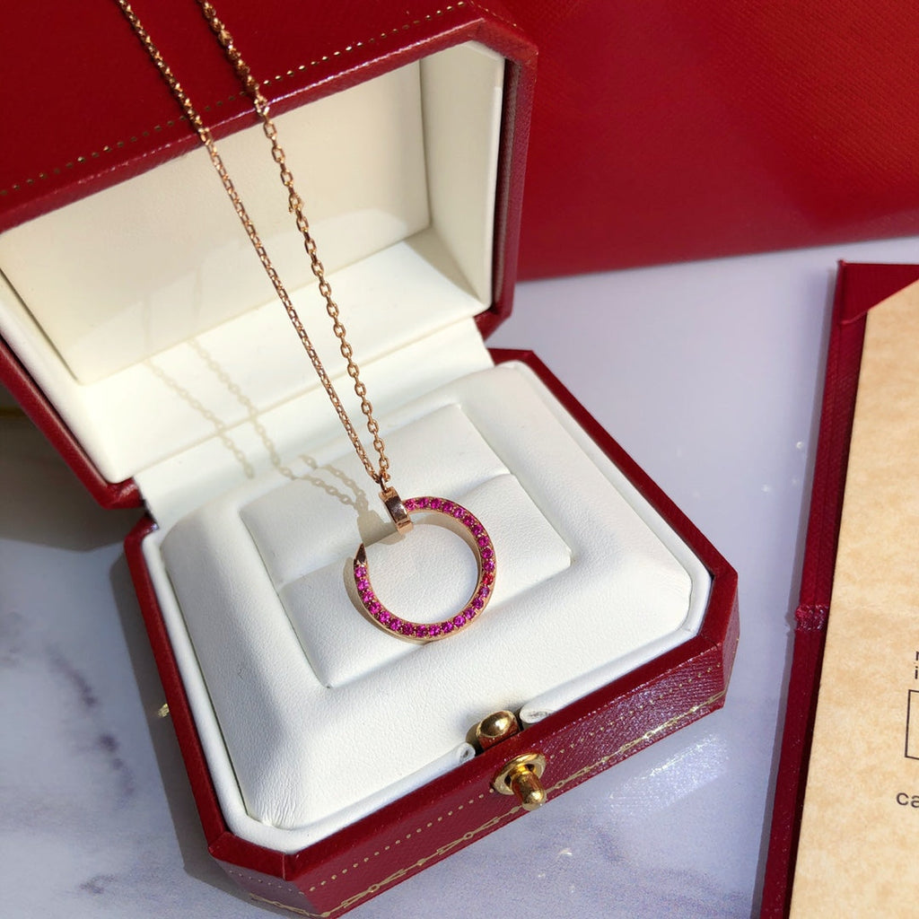 [Lumi Jewels]JUSTE NECKLACE GOLD RED DIAMONDS