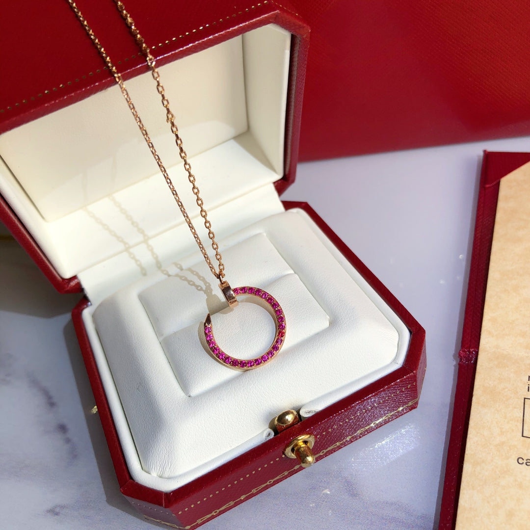 [Lumi Jewels]JUSTE NECKLACE GOLD RED DIAMONDS