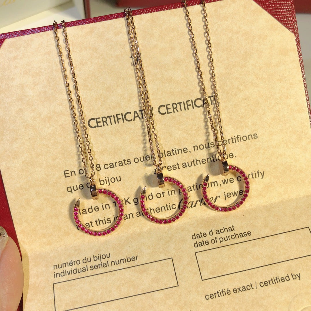 [Lumi Jewels]JUSTE NECKLACE GOLD RED DIAMONDS
