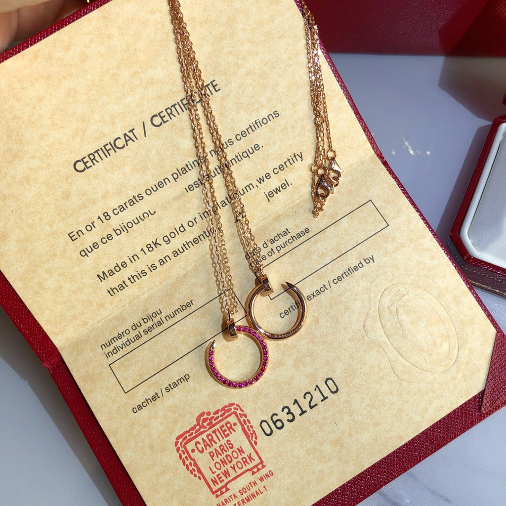 [Lumi Jewels]JUSTE NECKLACE GOLD RED DIAMONDS