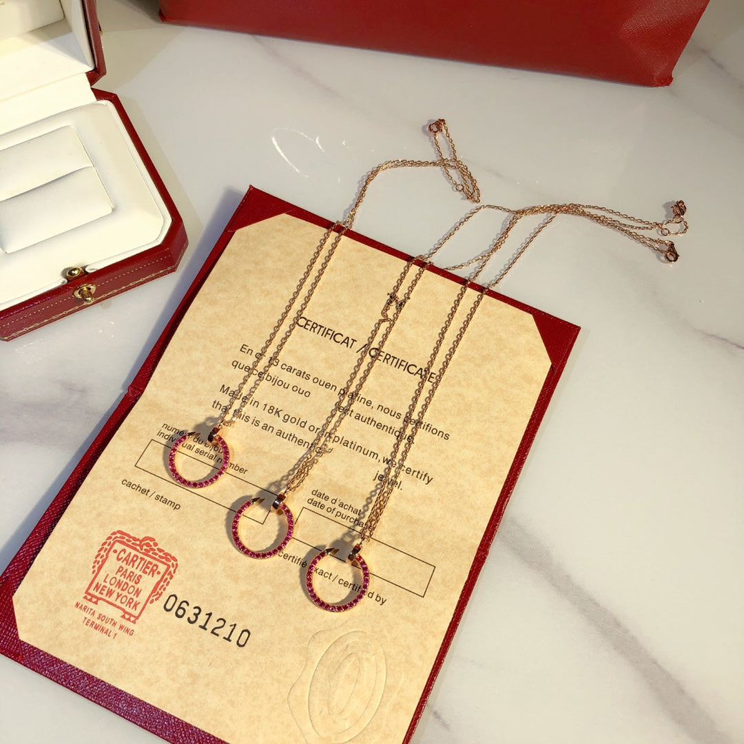 [Lumi Jewels]JUSTE NECKLACE GOLD RED DIAMONDS