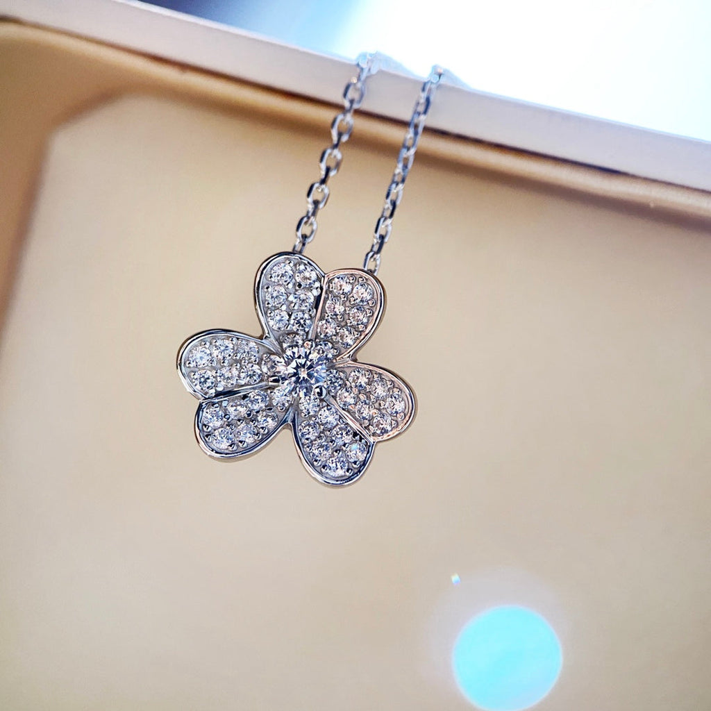 [Lumi Jewels]CLOVER DIAMOND NECKLACE SILVER