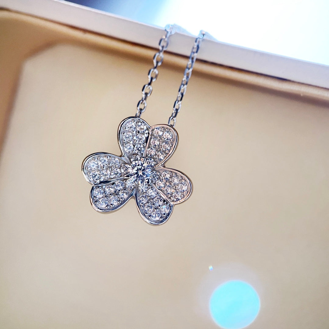 [Lumi Jewels]CLOVER DIAMOND NECKLACE SILVER