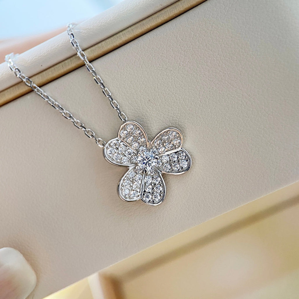 [Lumi Jewels]CLOVER DIAMOND NECKLACE SILVER