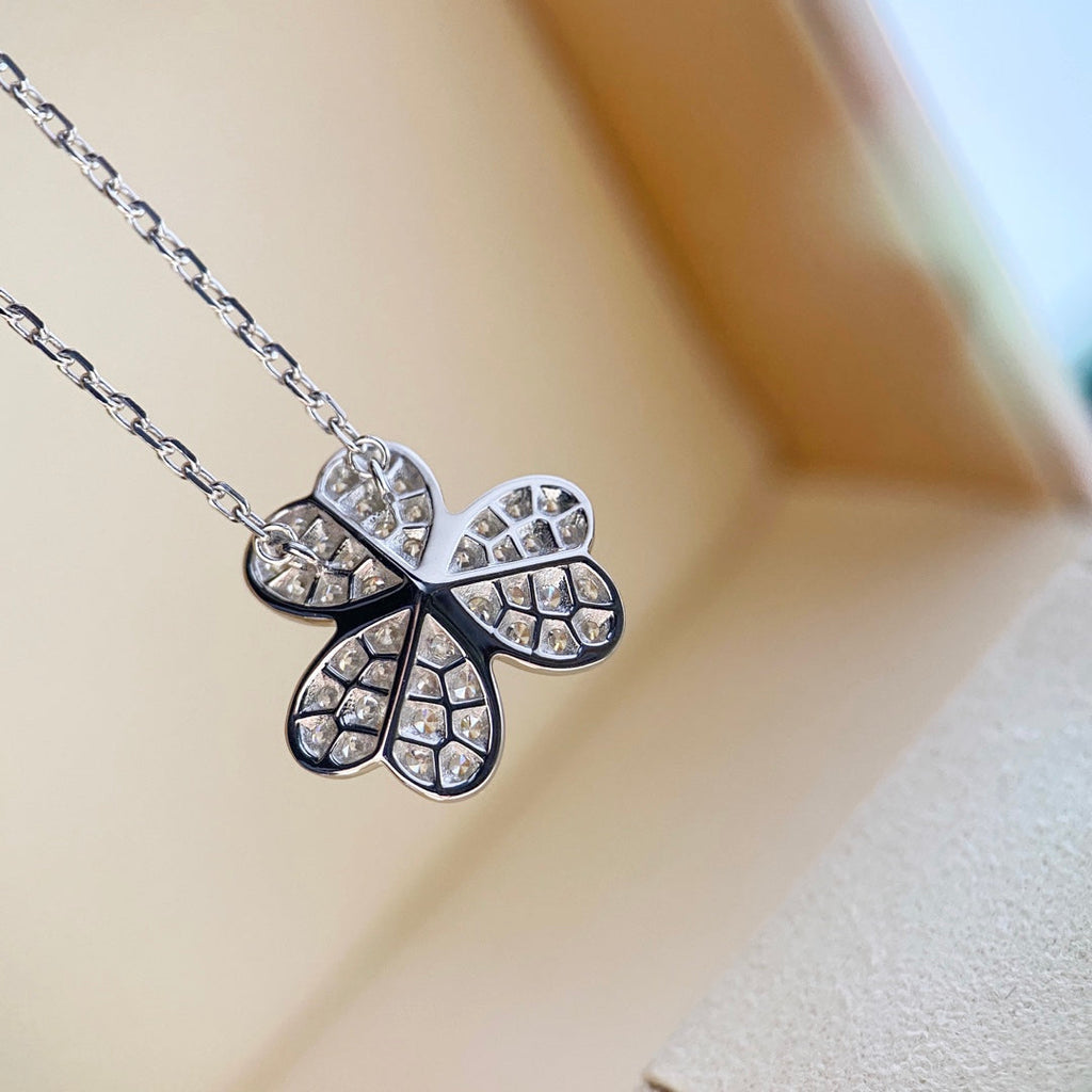 [Lumi Jewels]CLOVER DIAMOND NECKLACE SILVER
