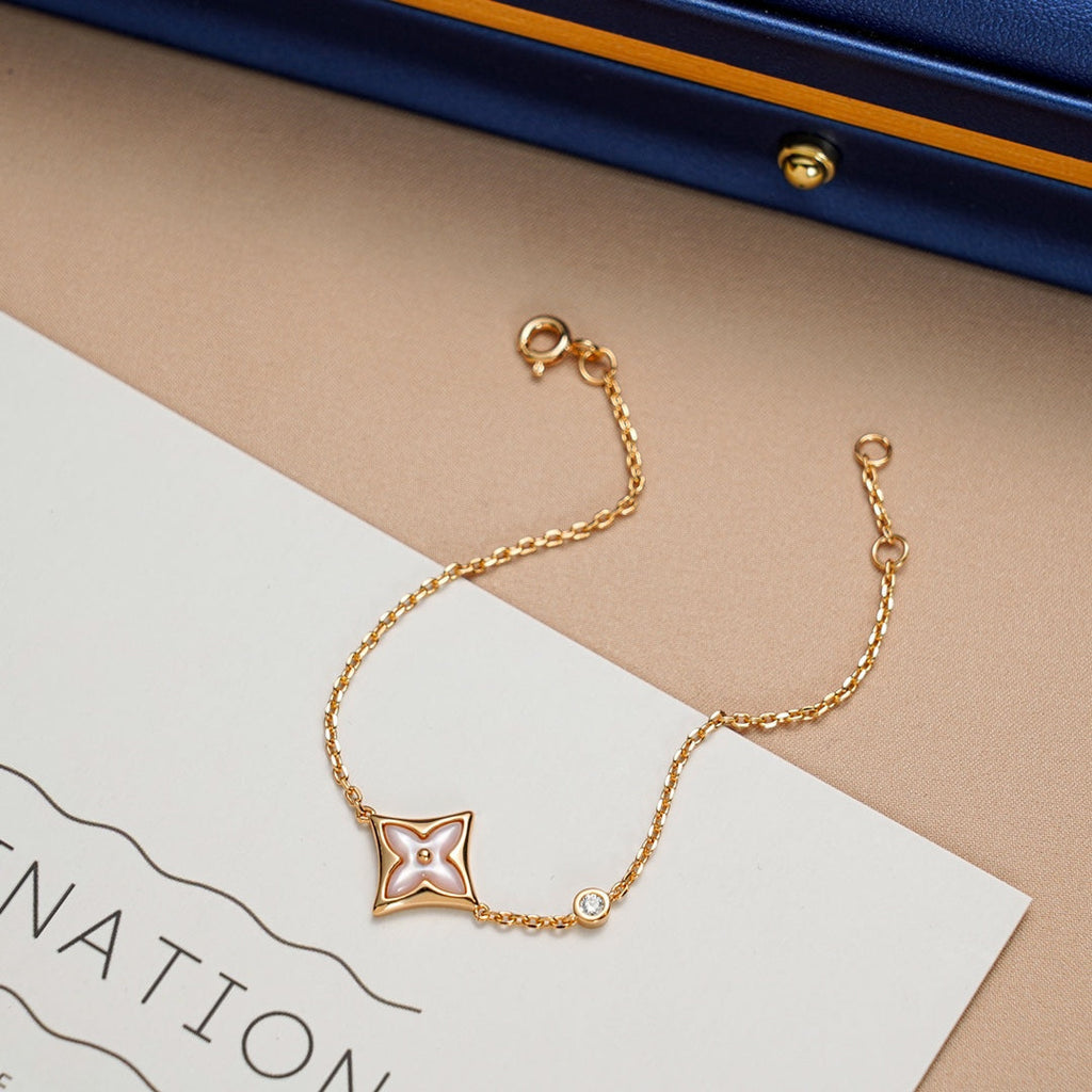 [Lumi Jewels]STAR 1 DIAMOND PINK GOLD BRACELET