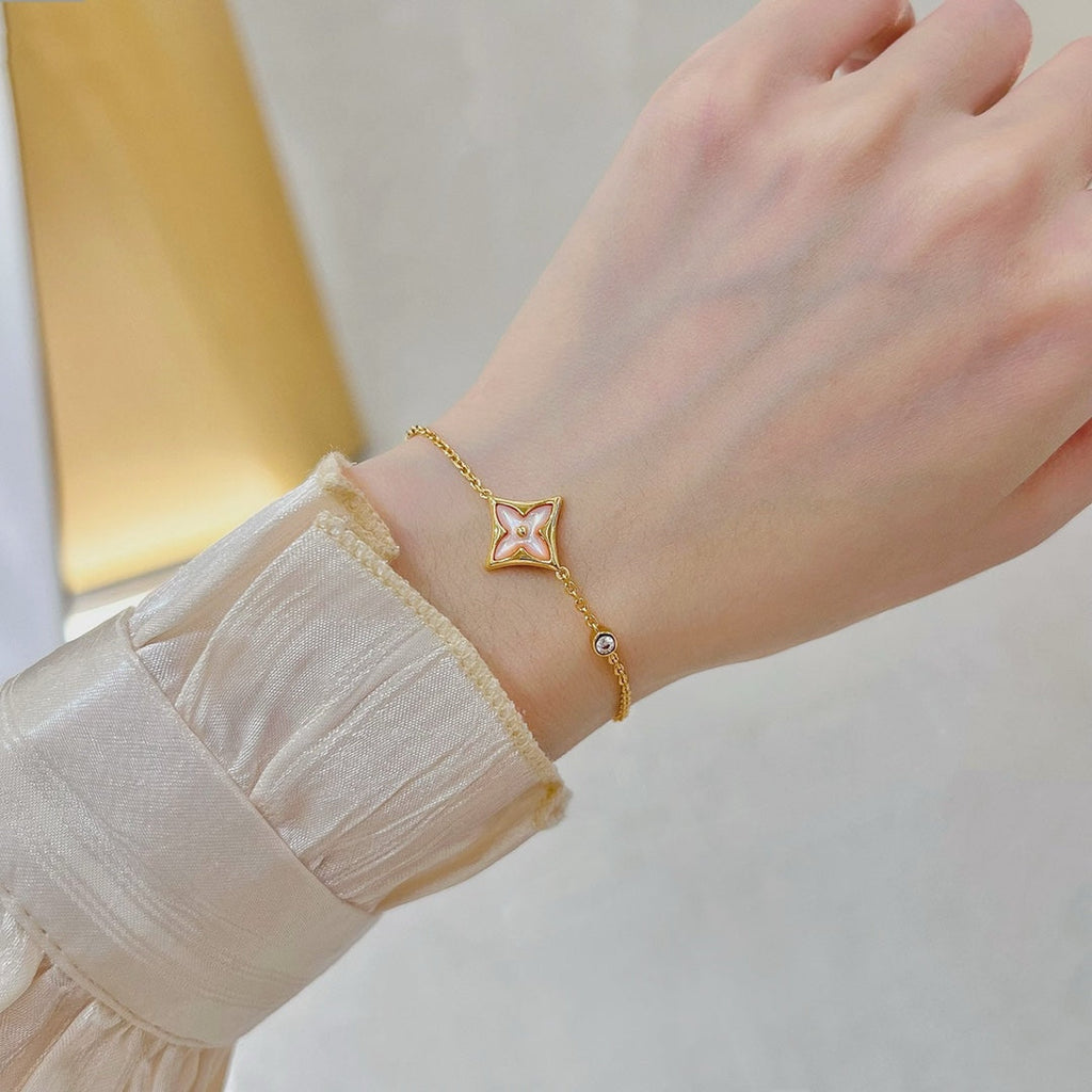 [Lumi Jewels]STAR 1 DIAMOND PINK GOLD BRACELET