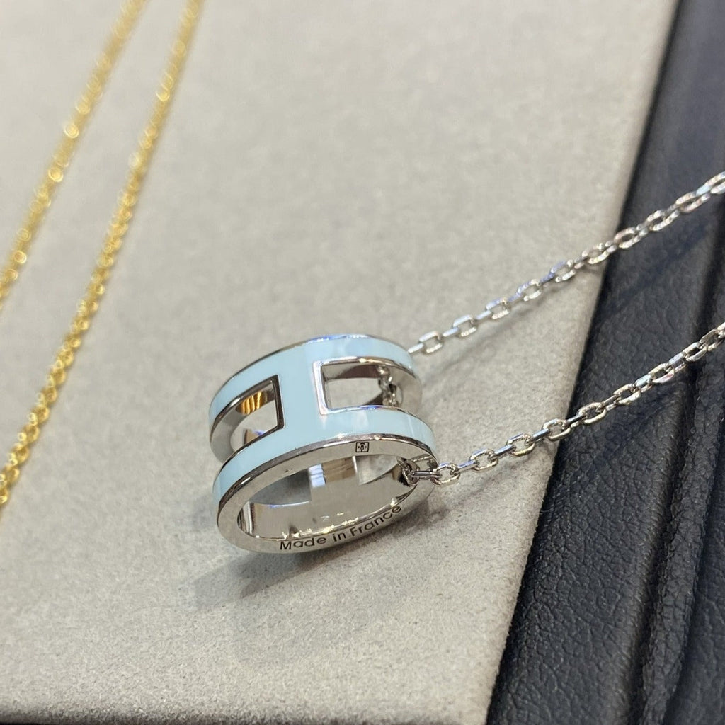 [Lumi Jewels]POP H LIGHT BLUE NECKLACE