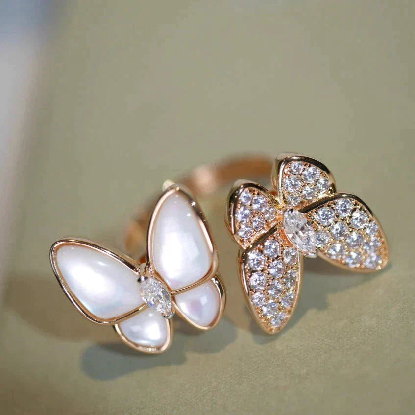 [Lumi Jewels]TWIN BUTTERFLY DIAMOND MOP RING
