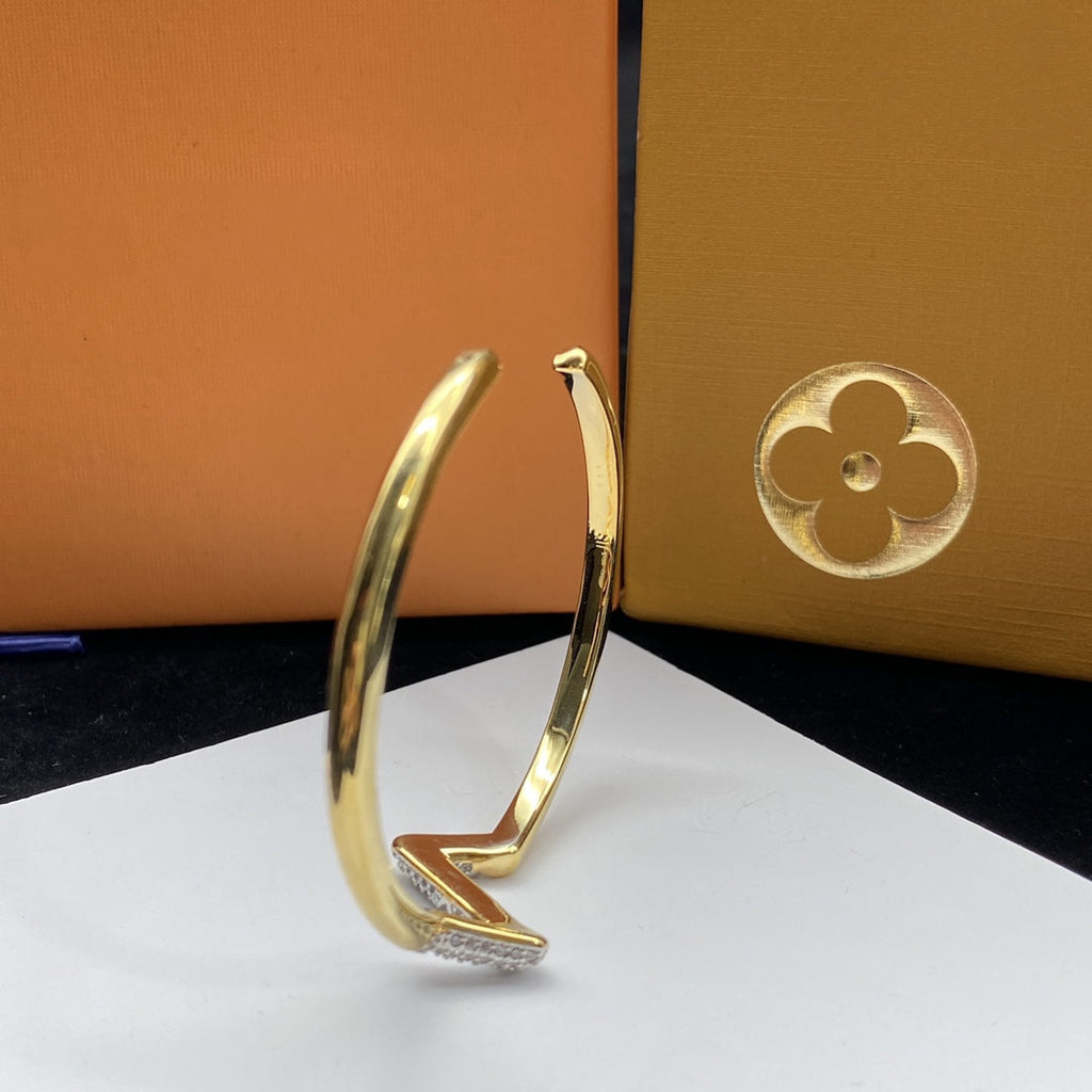 [Lumi Jewels]VOLTE UPSITE DOWN DIAMOND GOLD OPEN BRACELET