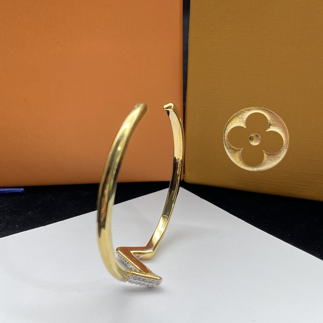 [Lumi Jewels]VOLTE UPSITE DOWN DIAMOND GOLD OPEN BRACELET