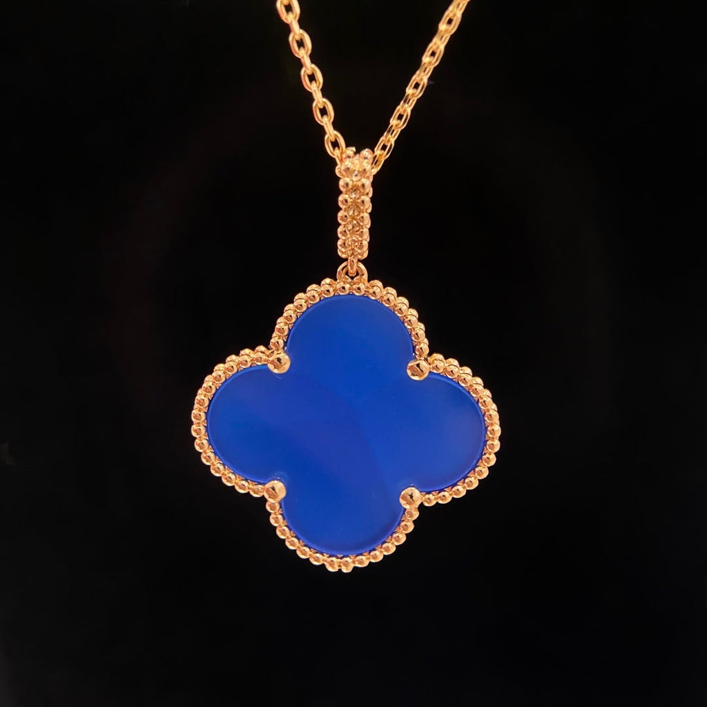 [Lumi Jewels]CLOVER 25MM NECKLACE TURQUOISE ROSE GOLD