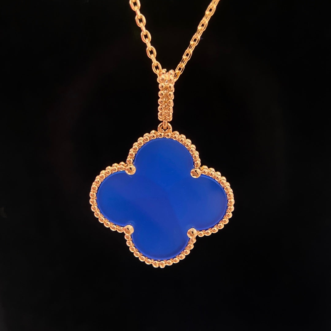 [Lumi Jewels]CLOVER 25MM NECKLACE TURQUOISE ROSE GOLD
