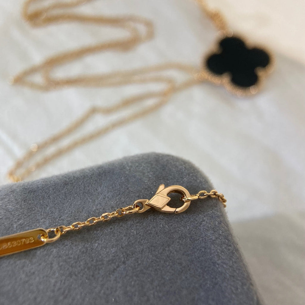 [Lumi Jewels]CLOVER 25MM NECKLACE GOLD ONYX