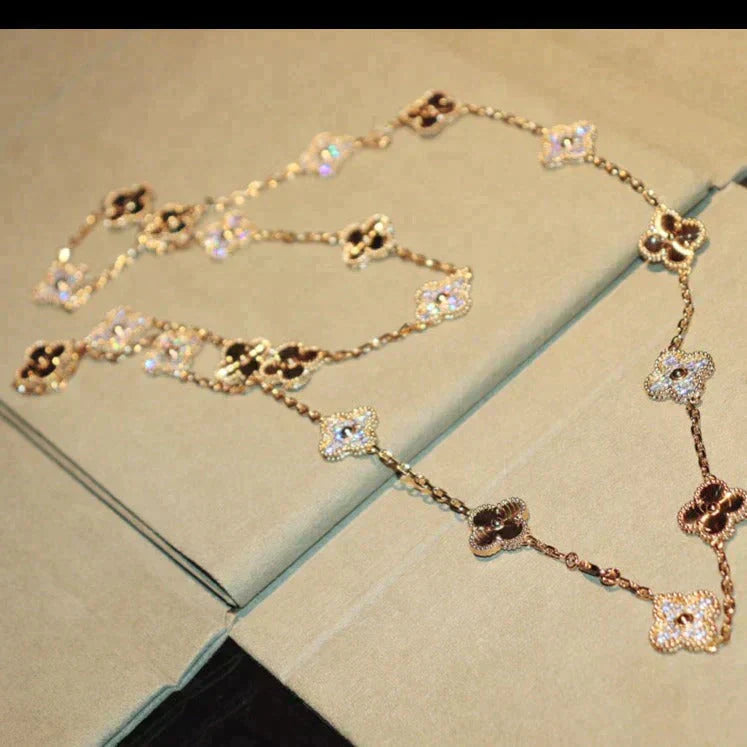 [Lumi Jewels]CLOVER 20 MOTIFS LASER DIAMOND NECKLACE