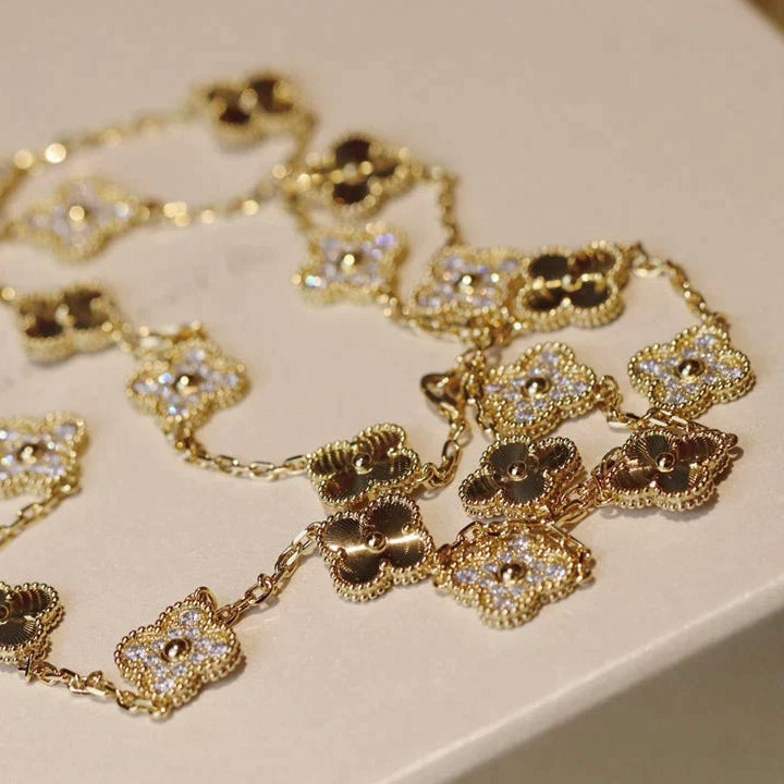 [Lumi Jewels]CLOVER 20 MOTIFS LASER DIAMOND NECKLACE