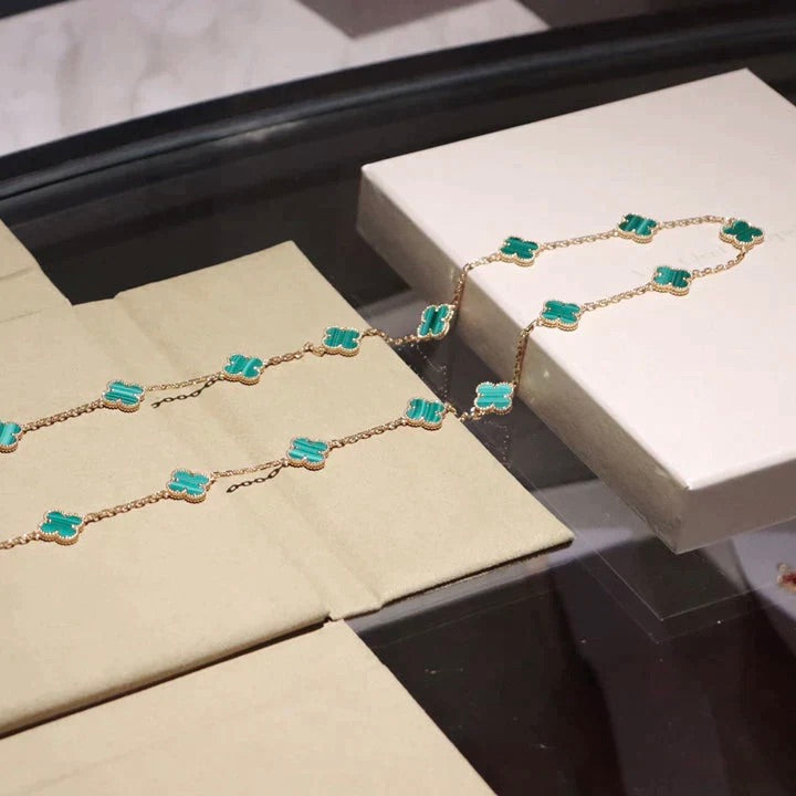 [Lumi Jewels]CLOVER 20 MOTIFS MALACHITE GOLD