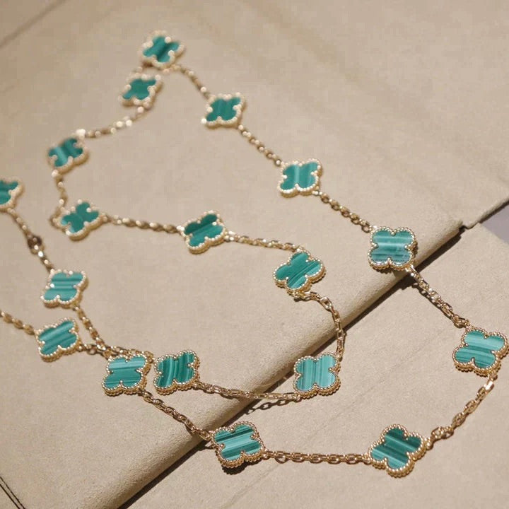 [Lumi Jewels]CLOVER 20 MOTIFS MALACHITE GOLD