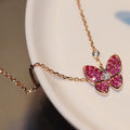 [Lumi Jewels]BUTTERFLY RED DIAMOND ROSE GOLD NECKLACE