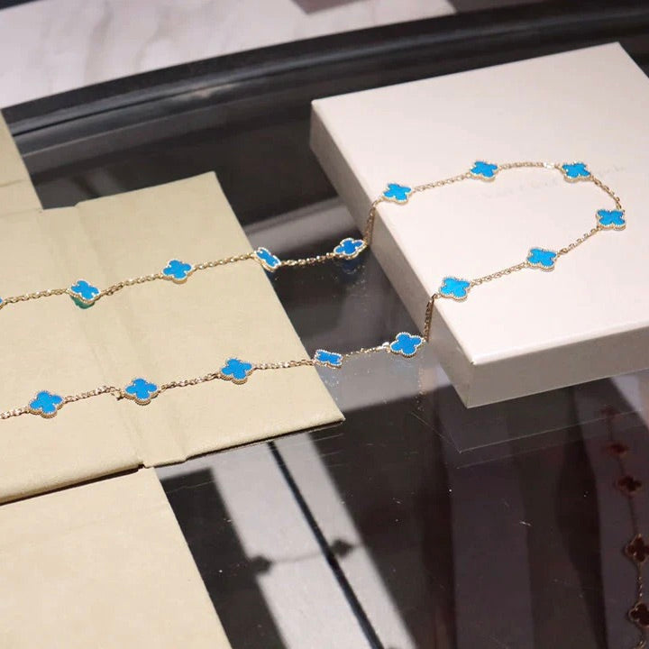[Lumi Jewels]CLOVER 20 MOTIFS BLUE AGATE GOLD